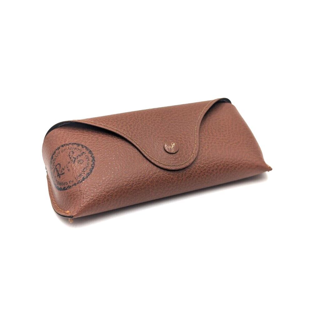 Ray Ban Brown‎ Sunglasses Case Eye Glasses Protective Holder Snap